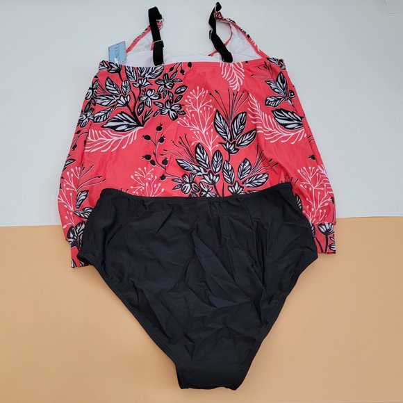 Yonique Two Piece Blouson Tankini Swimsuits for Women NWT size M - Picture 14 of 14